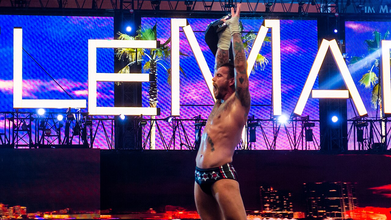 CM Punk making his entrance at WWE WrestleMania 28